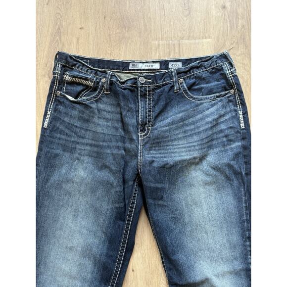 BKE Seth Distressed Straight Leg Jeans Men’s 42XL (42x34) Blue ABM1752 - Picture 2 of 12